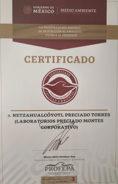CERTIFICADO CALIDAD AMBIENTAL